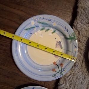 HARTSTONE POTTERY Lunch STONEWARE PLATE Prairie Flower X4